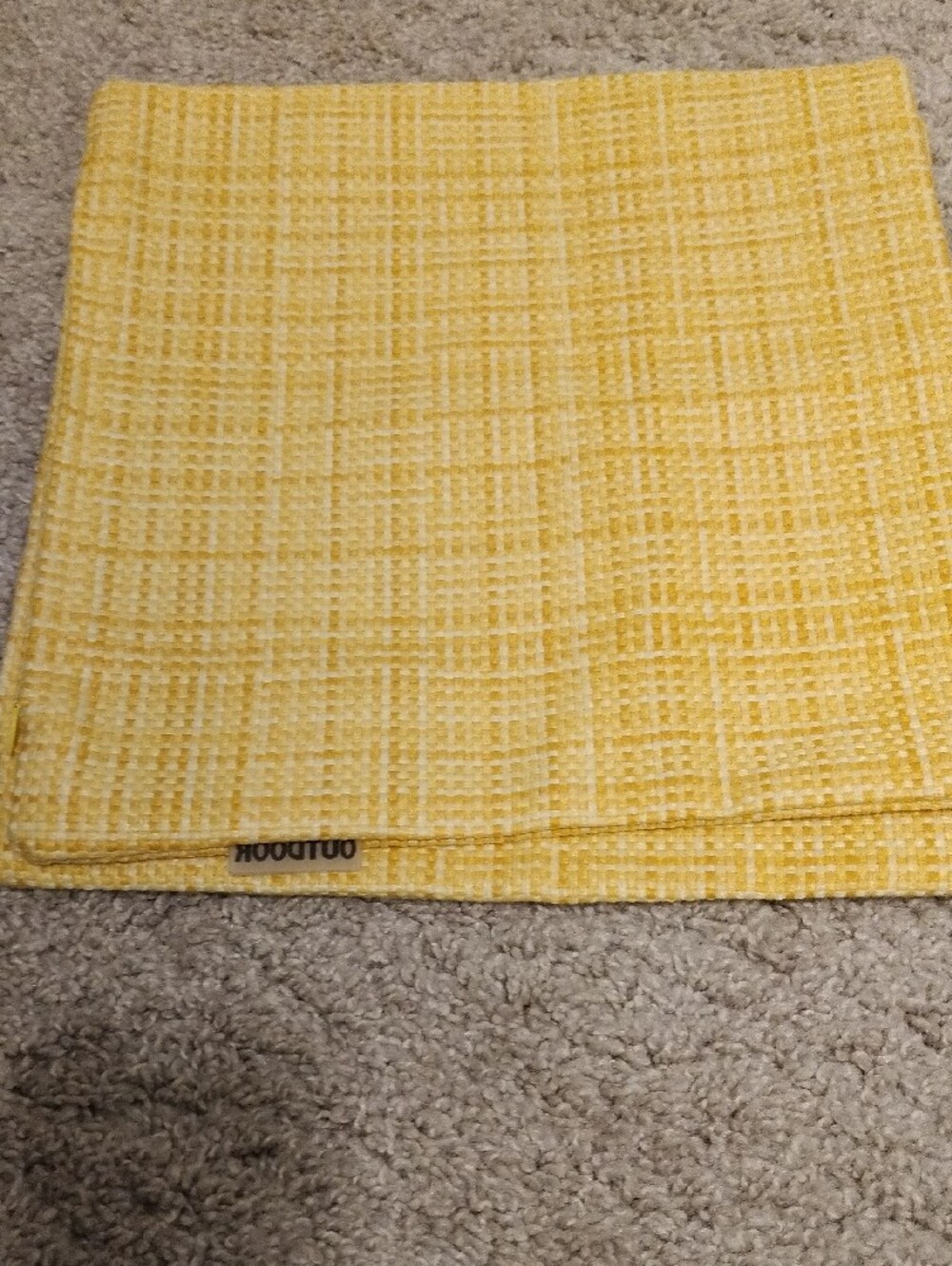 Pair Of Yellow Woven Outdoor Pillow Cover 11.5" X 11.5" - Picture 10 of 10